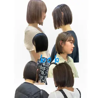 ショート カラー 黒田瀬奈/ボブ まろやかベージュのヘアスタイル