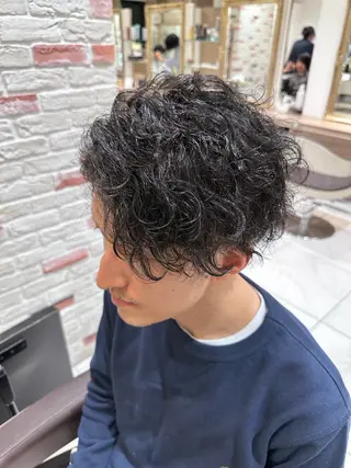 パーマ メンズ 【𝐀𝐬𝐡大森】 石崎竜祐のヘアスタイル