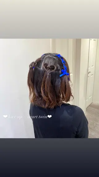 ヘアアレンジ エクステ🎀 暖色カラー🎀amiのヘアスタイル