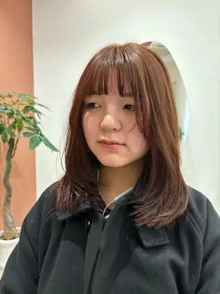 ミディアム カラー ボブ 西宮北口/みなみのヘアスタイル