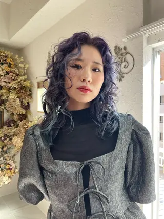 セミロング カラー まるやま ひなこ/艶髪カラーのヘアスタイル