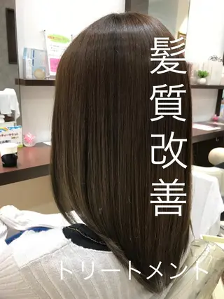ミディアム 縮毛矯正/髪質改善 継続する美髪のヘアスタイル