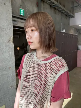 ミディアム カラー maho/垢抜け カラーパーマメイクのヘアスタイル