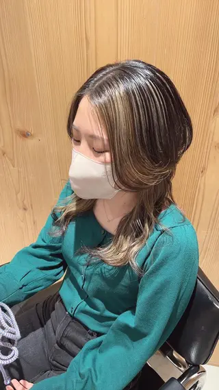 セミロング カラー スキバサミを使わない カット🌼唯🌼のヘアスタイル