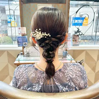 ミディアム カラー ヘアアレンジ 吉水 彩乃 /ボブ/艶感カラーのヘアスタイル