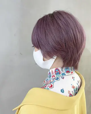 ショート カラー ヘアアレンジ ササキカズマ〻透明感 〻色落ち〻赤み消しのヘアスタイル