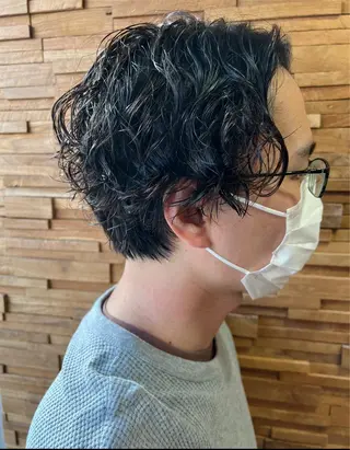 パーマ メンズ 透明感・艶感 小坂隼斗のヘアスタイル