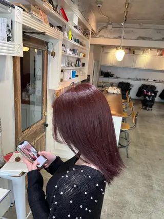 ミディアム カラー ヘアアレンジ 高島 凜のヘアスタイル