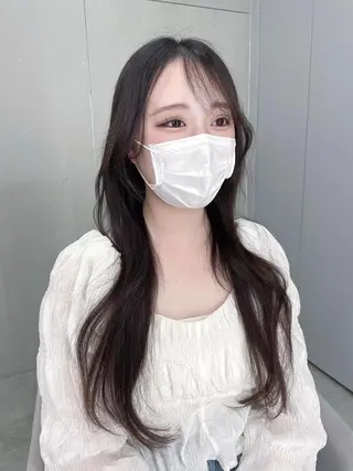 ロング カラー レイヤー/髪質改善 縮毛/ハッシュカットのヘアスタイル