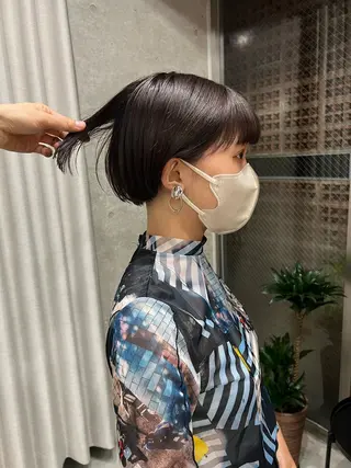 ショート カラー ボブパーマコテ巻き風 パーマNo1深江秀平のヘアスタイル