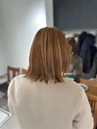 セミロング カラー パーマ ヘアアレンジ メンズ キッズ 骨格レイヤーカット 🌿美髪縮毛矯正のヘアスタイル