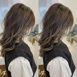 セミロング カラー 佐々木 裕一のヘアスタイル