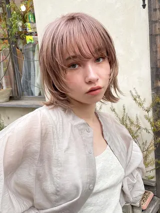 ミディアム カラー 銀座No.1髪質改善 縮毛矯正/本木のヘアスタイル