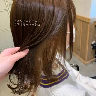 ミディアム カラー ノグチ ナツコのヘアスタイル