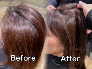 ミディアム カラー ブリーチなし 透明感カラー/艶髪のヘアスタイル
