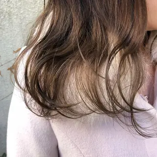 ミディアム カラー パーマ ヘアアレンジ 【白髪ぼかし 専門GBG】自由が丘のヘアスタイル