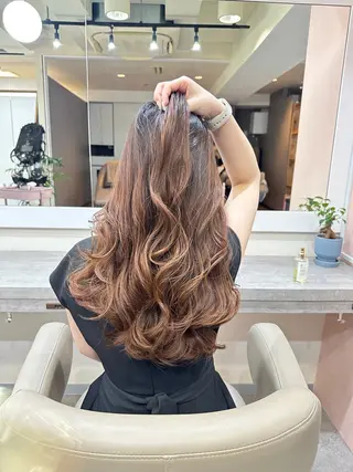 ロング 韓国風パーマ/ヘア セット/店長みづきのヘアスタイル