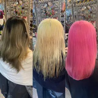 ミディアム カラー ヘアアレンジ 🌈派手髪エクステ ブレイズ🌈ひろとのヘアスタイル
