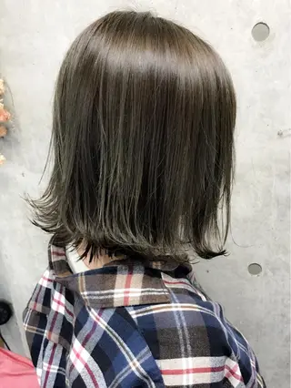 ミディアム カラー 髪質改善、縮毛矯正 店長浅野太郎のヘアスタイル