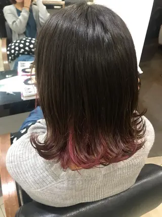 ミディアム カラー ヘアアレンジ 烏山 達也のヘアスタイル