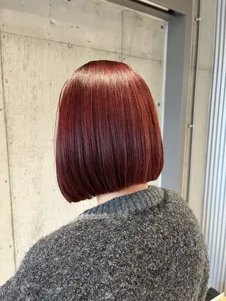 ミディアム カラー ヘアアレンジ ボブ×艶カラー 特化・リクト💥のヘアスタイル