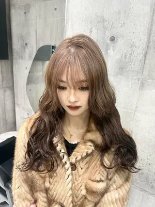 セミロング カラー 【色落ちまで可愛い】 mao🐩💜のヘアスタイル
