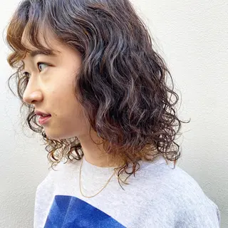 ショート パーマ マンツーマン/ 藤代拓実のヘアスタイル