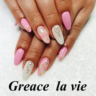 ロング カラー パーマ ヘアアレンジ キッズ ネイル マツエク・マツパ Greace  la vieのネイルデザイン