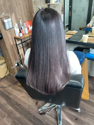 セミロング カラー Lull1人美容室 バレイヤージュのヘアスタイル