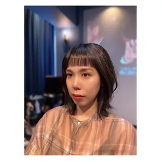 ミディアム カラー 中野 誠子のヘアスタイル