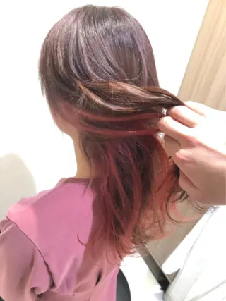 セミロング カラー ヘアアレンジ 白髪ぼかしハイライト 茗荷谷駅徒歩2分のヘアスタイル