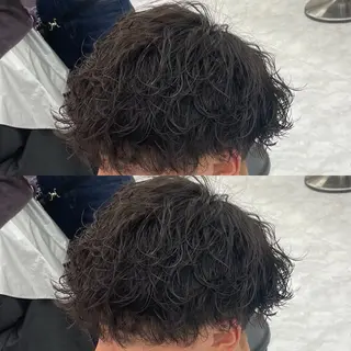 パーマ メンズ 🦋色落ち綺麗カラー メンズYUZU🦋‪のヘアスタイル