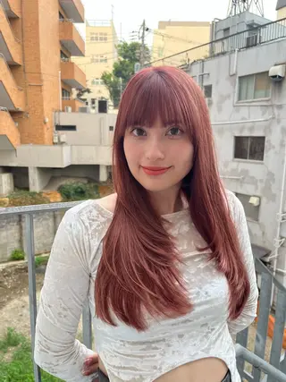 ロング カラー 柔らかい艶暖色 レイヤー🫧姫汝のヘアスタイル