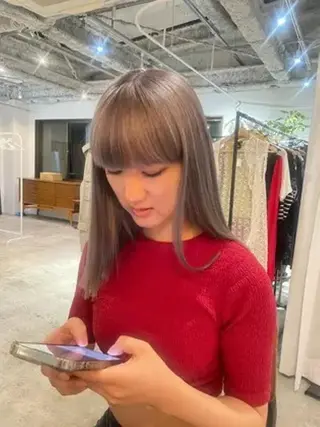 ミディアム パーマ カラー CEINE PATHのヘアスタイル