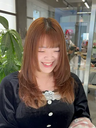 セミロング 🌞レイヤー×カラー 前川那津美🌞のヘアスタイル