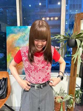 ミディアム カラー 薄暮 マツイ レンのヘアスタイル