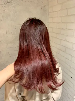 セミロング 中川歩　髪質改善 ツヤカラー【横浜】のヘアスタイル