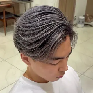 ショート カラー メンズ メンズハイライト × perm Runoのヘアスタイル