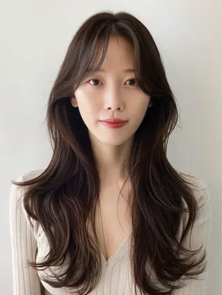 ロング パーマ 艶カラー/縮毛矯正／ 鴨川育弥のヘアスタイル