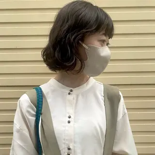 ショート カラー パーマ しずく/Lilu/ 博多美容室のヘアスタイル
