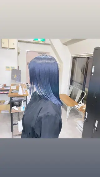 ミディアム カラー パーマ ヘアアレンジ メンズ キッズ ネイル マツエク・マツパ 切りっぱなしヘアボブ ミディアムヘアRYOのヘアスタイル