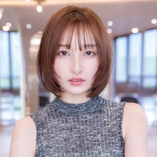 ミディアム カラー 田中航平/渋谷ボブ/ レイヤーボブのヘアスタイル