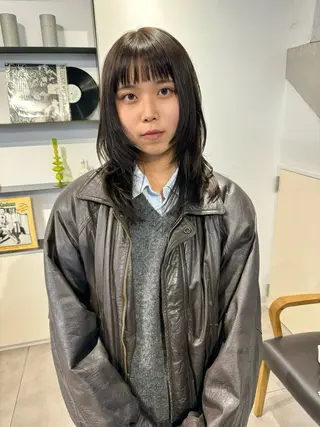 セミロング カラー 顔周りカット/透明感 カラー✂️MEIのヘアスタイル