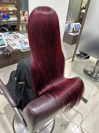 ロング レイヤー 艶々カラーのヘアスタイル