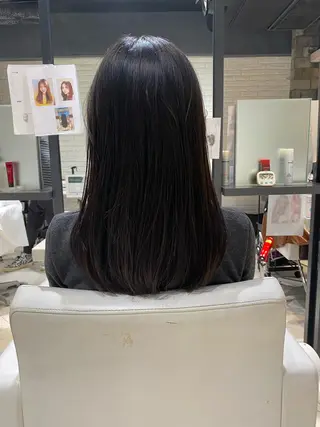 ロング コテ巻き風パーマ 藤澤　知彌のヘアスタイル