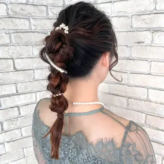 ヘアアレンジ 韓国レイヤー 暖色カラー/さくらのヘアスタイル