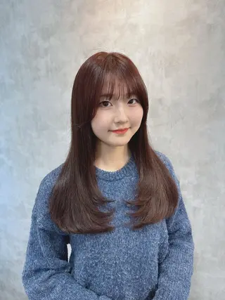 ロング カラー ヘアアレンジ レイヤー×透明感カラ ーHAYATOのヘアスタイル