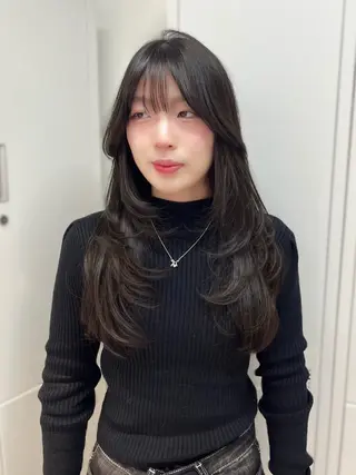 カラー ヘアアレンジ 似合わせ顔まわり カット💛森尾真由美のヘアスタイル