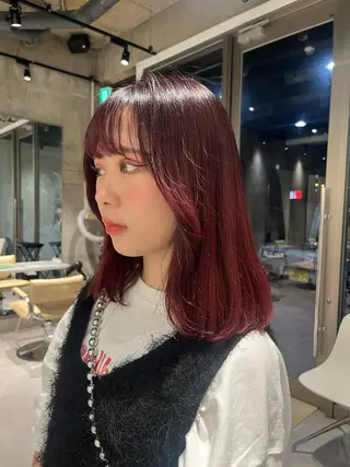 セミロング カラー haruka kobayashiのヘアスタイル