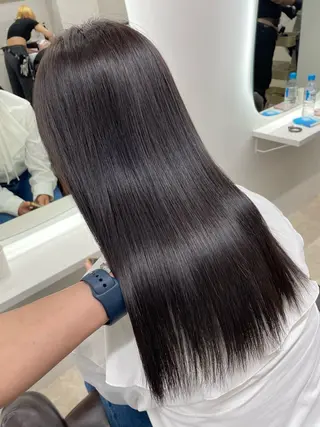 ロング カラー 新宿/韓国ヘア/ 髪質改善ストレートのヘアスタイル